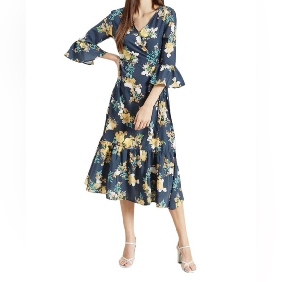 Miusol Floral V-Neck Dress - Picture 1 of 4